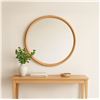 Image 2 : BNIB Moe's - Alcott Round Mirror Large Oak - 48 x 1 x 48 - Retail Price: $1,099.00 - BC-1150-24