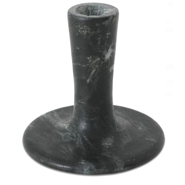 New Moe's - East Candle Holder Short Black Vein Marble - 4 x 4 x 4 - Retail Price: $79.00 - GK-1