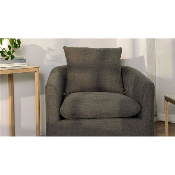 BNIB Sunday's - Sink In Swivel Lounge Chair Slate - 35 x 36 x 33 - Retail Price: $1,590.00 - CHA-KQ