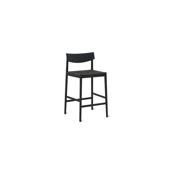 BNIB Sunday's - Dinner Guest Counter Stool Black Oak/ Black Papercord Seat - 20 x 20 x 37 - Retail