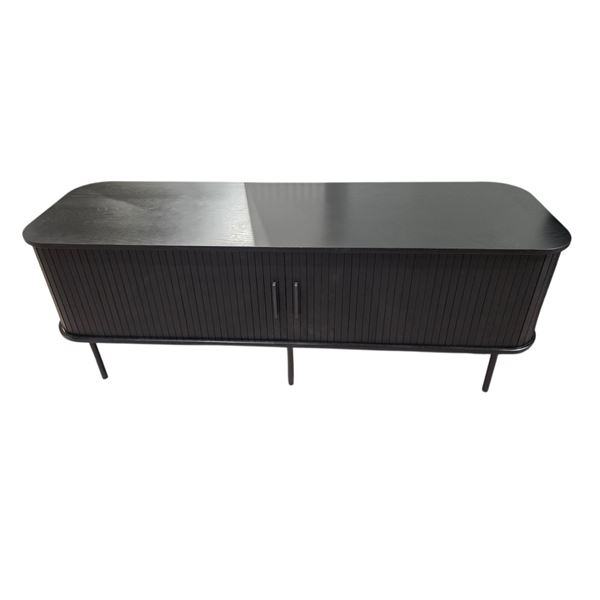 BNIB Sunday's - Easy Edge Media Unit Black Oak - 60 x 18 x 22 - Retail Price: $1,550.00 - MED-SH-00