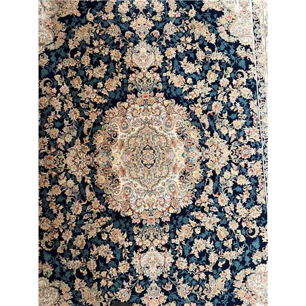 Risa Rug Premium Handmade Navy Persian Medallion Area Rug - Approx 120in x 80in