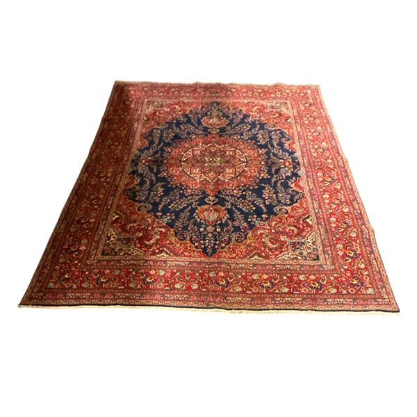 Hand Woven - Ornate Persian Style Floral Star Medallion Rug - Approx 115in x 150in