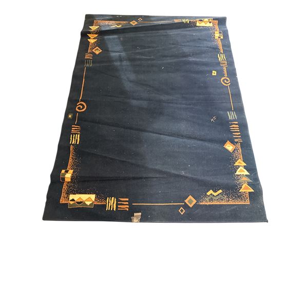 Midnighht Gallery - Navy Blue Abstract Motif Area Rug - Approx 64in x 92in