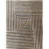 Image 2 : Golden Labyrinth Modern Geometric Spiral Area Rug - Approx 92in x 64in