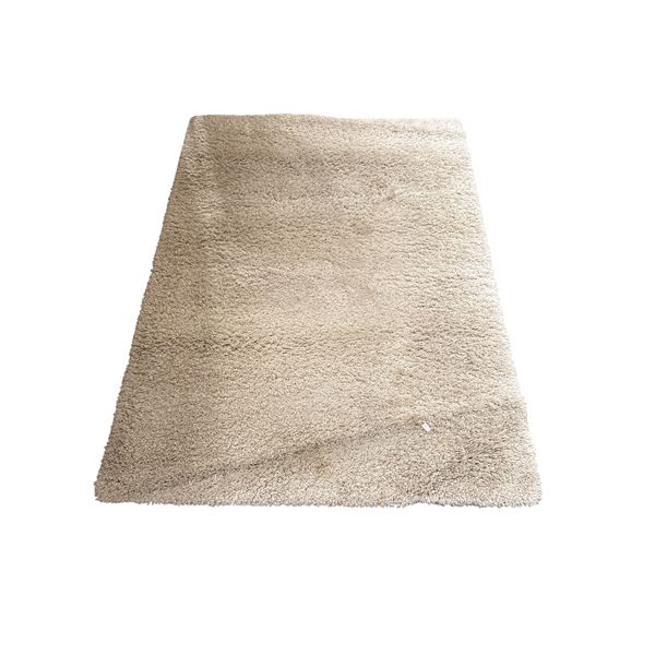 Ultra-Soft Beige Shag Area Rug - Approx 90in x 63in