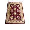 Image 1 : Imperial Bloom - Traditional Cream & Crimson Floral Medalliion Area Rug - Approx 69in x 43in