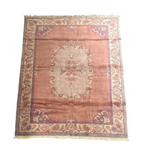 Vintage Blush Rose Classical Medallion Area Rug - Approx 78in x 112in