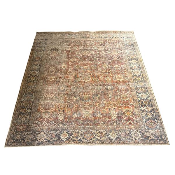 Vintage Inspired Distressed Persian Style Area Rug - Approx 90in x 112in