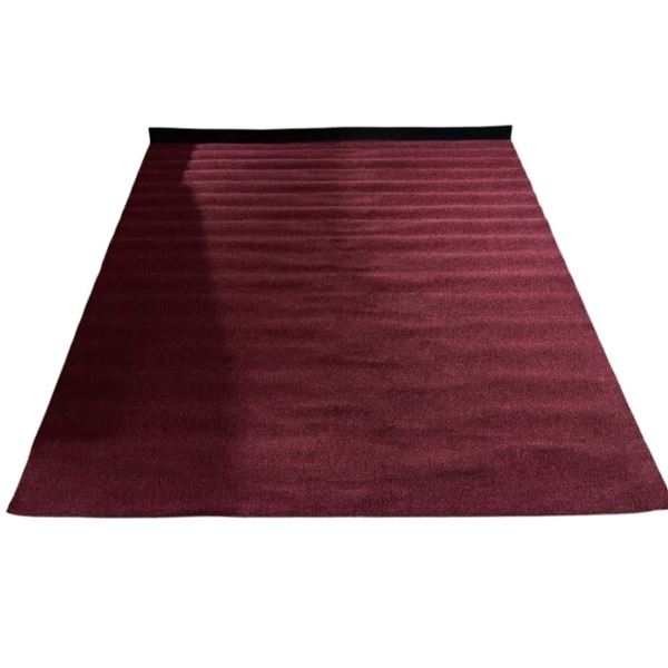 Maroon Minimalist Statement Rug - Approx 142in x 236in