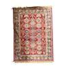 Image 1 : Traditional Crimson Tribal Rug with Intricate Ivory Fringe - Approx 64in x 88in