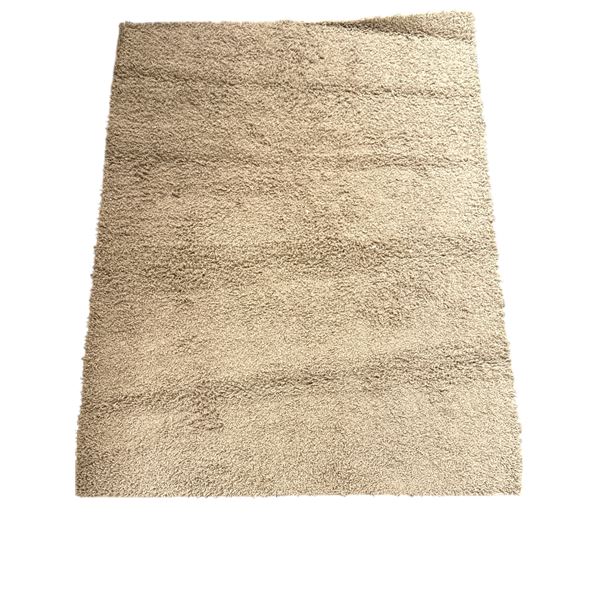 Plush Hand Tufted Sand Toned Shag Area Rug - Approx 60in x 83in