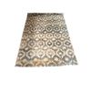 Image 1 : Modern Ikat Inspired Geometric Rug in Teal And Sand - Approx 64in x 88in
