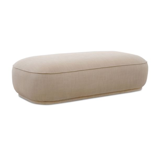 BNIB Moe's - Marion Rectangular Ottoman Performance Fabric White - 60  x 16 x 32 - Retail Price