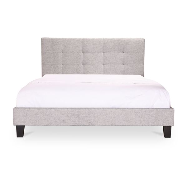 BNIB Moe's - Eliza King Bed Light Grey Fabric - 79 x 86 x 39 - Retail Price: $999.00 - RN-1021-29-0