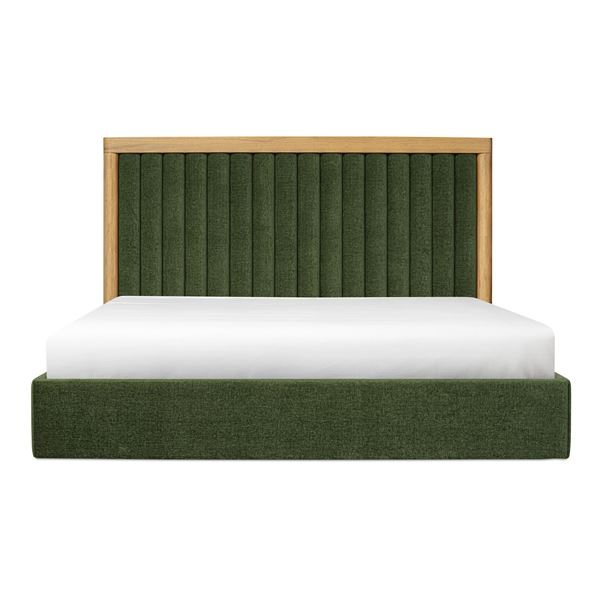 BNIB Moe's - Nina Queen Bed Forest Green - 72 x 86 x 55 - Retail Price: $4,775.00 - UT-1003-16-0
