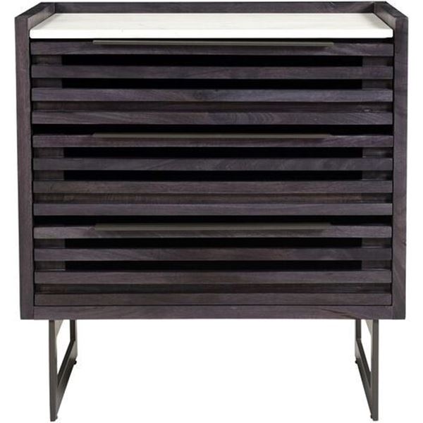 BNIB Moe's - Paloma 3 Drawer Nightstand - 18 x 28 x 30 - Retail Price: $1,649.00 - JD-1058-07-0