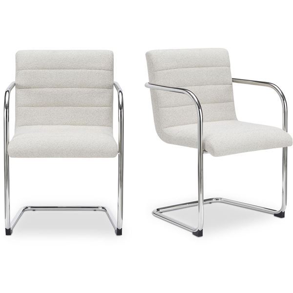 BNIB Moe's - Pedro Dining Chair Performance Fabric Beige-Set Of Two - 23 x 22 x 33.5 - Retail Price: