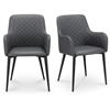 Image 1 : BNIB Moe's - Cantata Dining Chair Slate Vegan Leather-Set Of Two - 34.6 x 22 x 23 - Retail Price: $9
