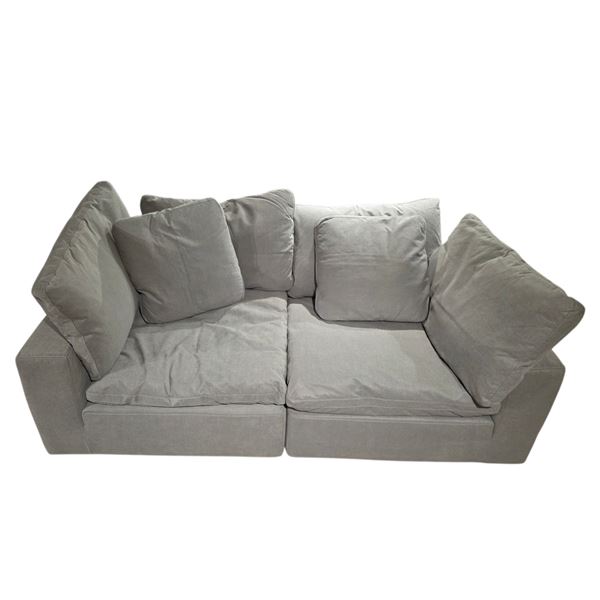 BNIB - Moe's Clay 2-Piece Modular Sofa Performance Fabric - Grey - Retails: $4599