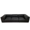 Image 1 : New - Moe's Form 3-Piece Modular Vantage Black Leather Sofa - Retails: $7000