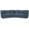 Image 1 : BNIB - Moe's Fraser 2-Piece Modular Sofa - Deep Blue - Retails: $5500 - Dimensions: 128.00" W x 34.2