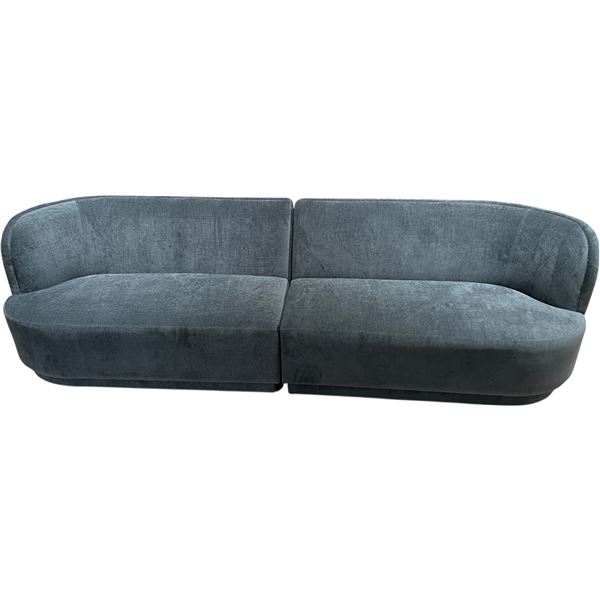 New - Moe's Yoon 2-Piece Modular Sofa - Nightshade Blue - Retails: $5999