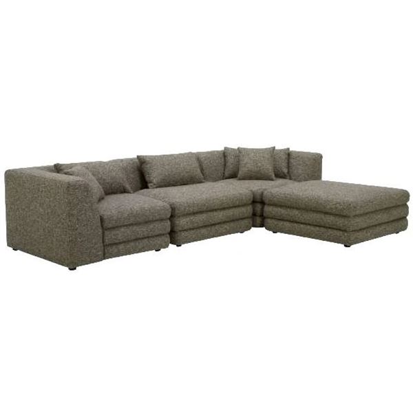 BNIB - Moe's Lowtide 4-Piece Modular Sectional w/curved ottoman - Stone Tweed - Retails: $7999