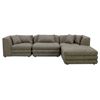Image 3 : BNIB - Moe's Lowtide 4-Piece Modular Sectional w/curved ottoman - Stone Tweed - Retails: $7999