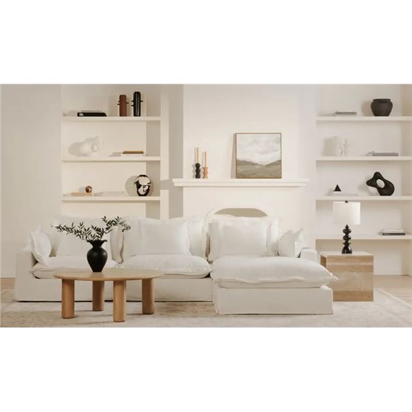 BNIB - Moe's Olivia 4-Piece Modular Sectional - Fabric White - Retails: $5799 - Dimensions: 126.50"W