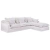 Image 2 : BNIB - Moe's Olivia 4-Piece Modular Sectional - Fabric White - Retails: $5799 - Dimensions: 126.50"W