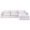 Image 3 : BNIB - Moe's Olivia 4-Piece Modular Sectional - Fabric White - Retails: $5799 - Dimensions: 126.50"W