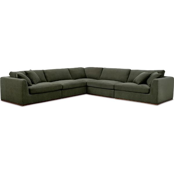 BNIB - Moe's Rue 5-Piece Modular L-Shape Sectional - Retails: $11,200 - Deep Green - Dimensions: 136