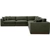Image 3 : BNIB - Moe's Rue 5-Piece Modular L-Shape Sectional - Retails: $11,200 - Deep Green - Dimensions: 136