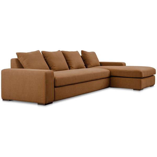 BNIB Moe's - Thomas Sectional Right Rust - 125 x 41 x 36in - Retail Price: $5,349 - MO-1004-12-R-0