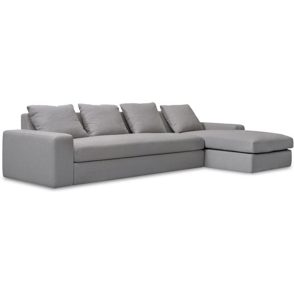 BNIB Moe's - Thomas Sectional Right Grey - 125 x 41 x 36in - Retail Price: $5,349 - MO-1004-15-R-0