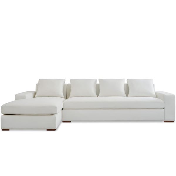 BNIB Moe's - Thomas Sectional Left Ivory - 125 x 41 x 36in - Retail Price: $5,349 - MO-1004-05-L-0