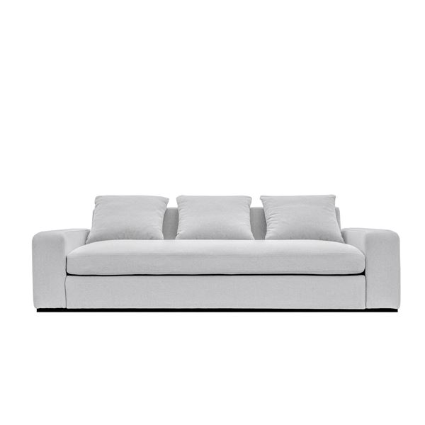 BNIB Moe's - Thomas Sofa Performance Fabric Grey - 98 x 41 x 36 - Retail Price: $3,949 - MO-1003-