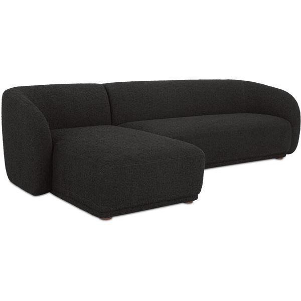 BNIB Moe's - Faye Sectional Left Black Boucle - 112 x 59.65 x 29.80in - Retail Price: $5,649 - FO-10