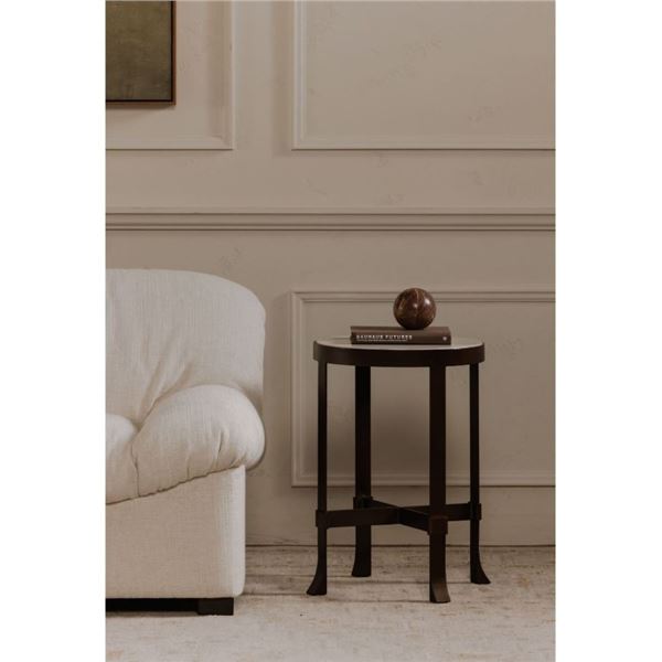 BNIB Moe's - Holli Side Table White Marble - 16 x 16 x 23 - Retail Price: $596.00 - QJ-1026-18