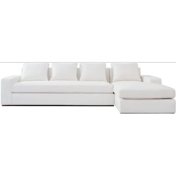 BNIB Moe's - Thomas Sectional (Right - Ivory) - 125 x 41 x 36in - Retail Price: $5,349 - MO-1004-05-