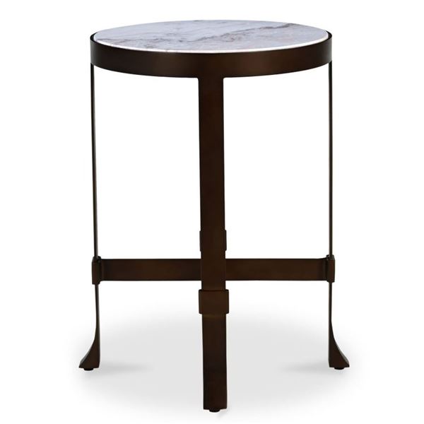 BNIB Moe's - Holli Side Table White Marble - 16 x 16 x 23 - Retail Price: $596.00 - QJ-1026-18
