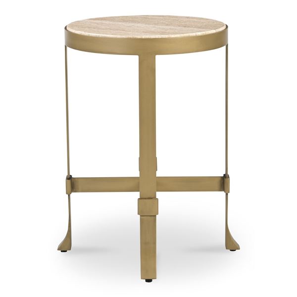 BNIB Moe's - Holli Side Table Travertine - 16 x 16 x 23 - Retail Price: $659.00 - QJ-1026-34