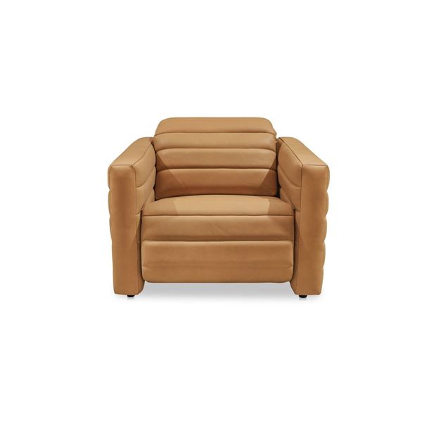 BNIB Moe's - Juno Power Recliner Chair Tan Leather - 42 x 41.5 x 32.5 - Retail Price: $5,199.00 - GO