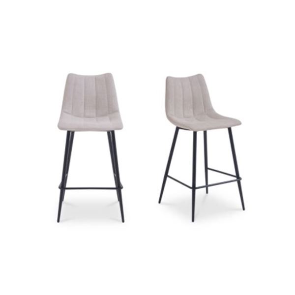 BNIB Moe's - Alibi Bar Stool Performance Fabric Beige-Set Of Two - 17.7 x 20 x 40.9 - Retail Price: