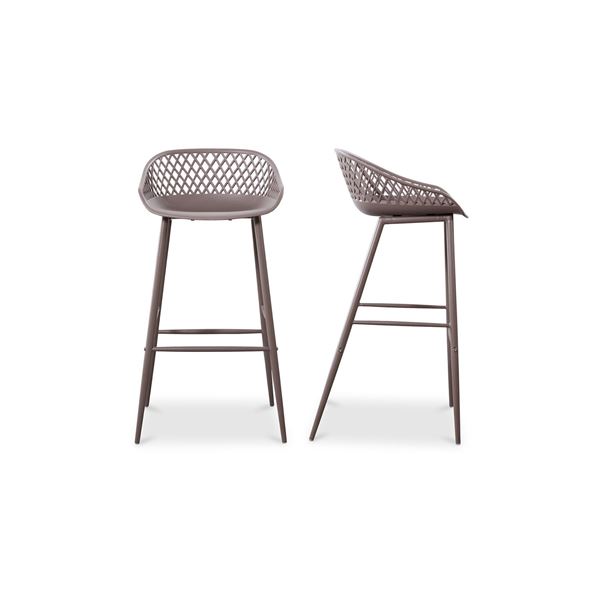 BNIB Moe's - Piazza Outdoor Barstool Grey-Set Of Two - 19.3 x 19.7 x 37.2 - Retail Price: $289.00 -