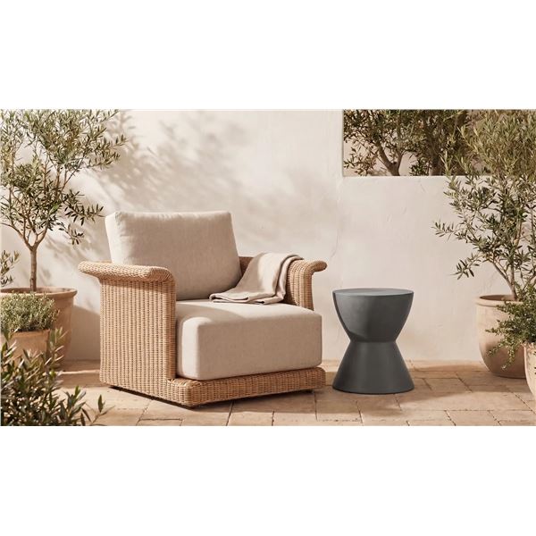 New Moe's - Hourglass Outdoor Stool Grey - 15 x 15 x 18 - Retail Price: $269.00 - BQ-1022-25