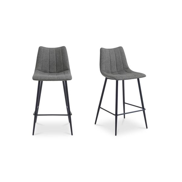 BNIB Moe's - Alibi Counter Stool Performance Fabric Dark Grey-Set Of Two - 17.7 x 20 x 37 - Retail P