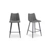 Image 1 : BNIB Moe's - Alibi Counter Stool Performance Fabric Dark Grey-Set Of Two - 17.7 x 20 x 37 - Retail P