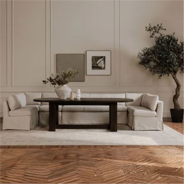 BNIB Moe's - Glenn Oval Dining Table Dark Brown - 97.5 x 42 x 30 - Retail Price: $5,199.00 - BB-1026